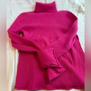 Maeve (By Anthropologie) Hot Pink Turtleneck Sweater, Size Large